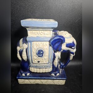 Vintage Blue‎ and Cream Elephant Figurine